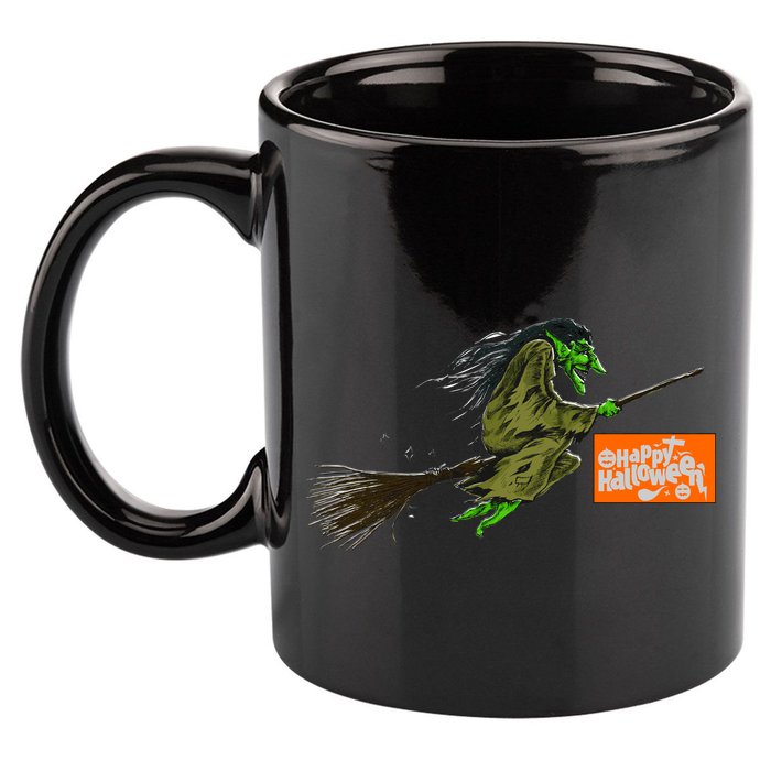 Flying Halloween Witch 11oz C Handle Ceramic Mug
