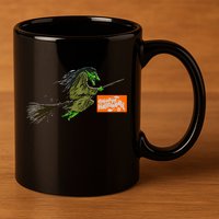 Flying Halloween Witch 11oz C Handle Ceramic Mug