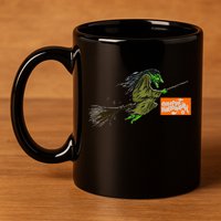 Flying Halloween Witch 11oz C Handle Ceramic Mug