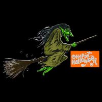 Flying Halloween Witch Drawstring Bag