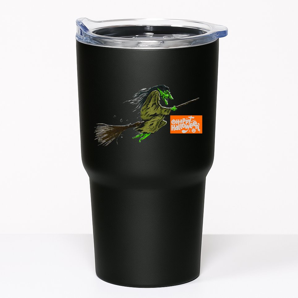 Flying Halloween Witch Tumbler