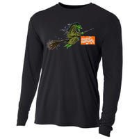 Flying Halloween Witch Cooling Performance Long Sleeve Crew