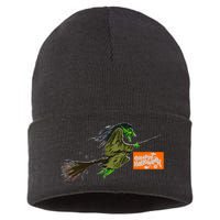 Flying Halloween Witch Sustainable Knit Beanie