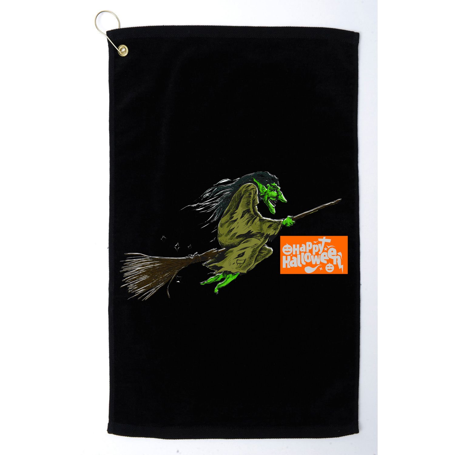 Flying Halloween Witch Golf Towel