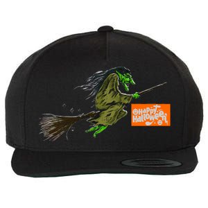 Flying Halloween Witch Wool Snapback Cap