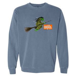 Flying Halloween Witch Garment-Dyed Sweatshirt