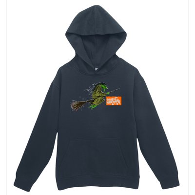 Flying Halloween Witch Urban Pullover Hoodie