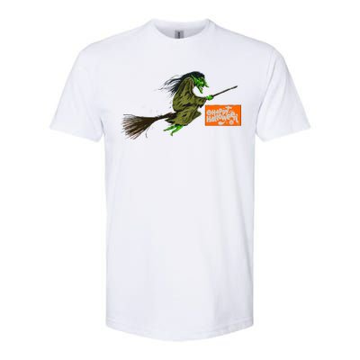 Flying Halloween Witch Softstyle® CVC T-Shirt