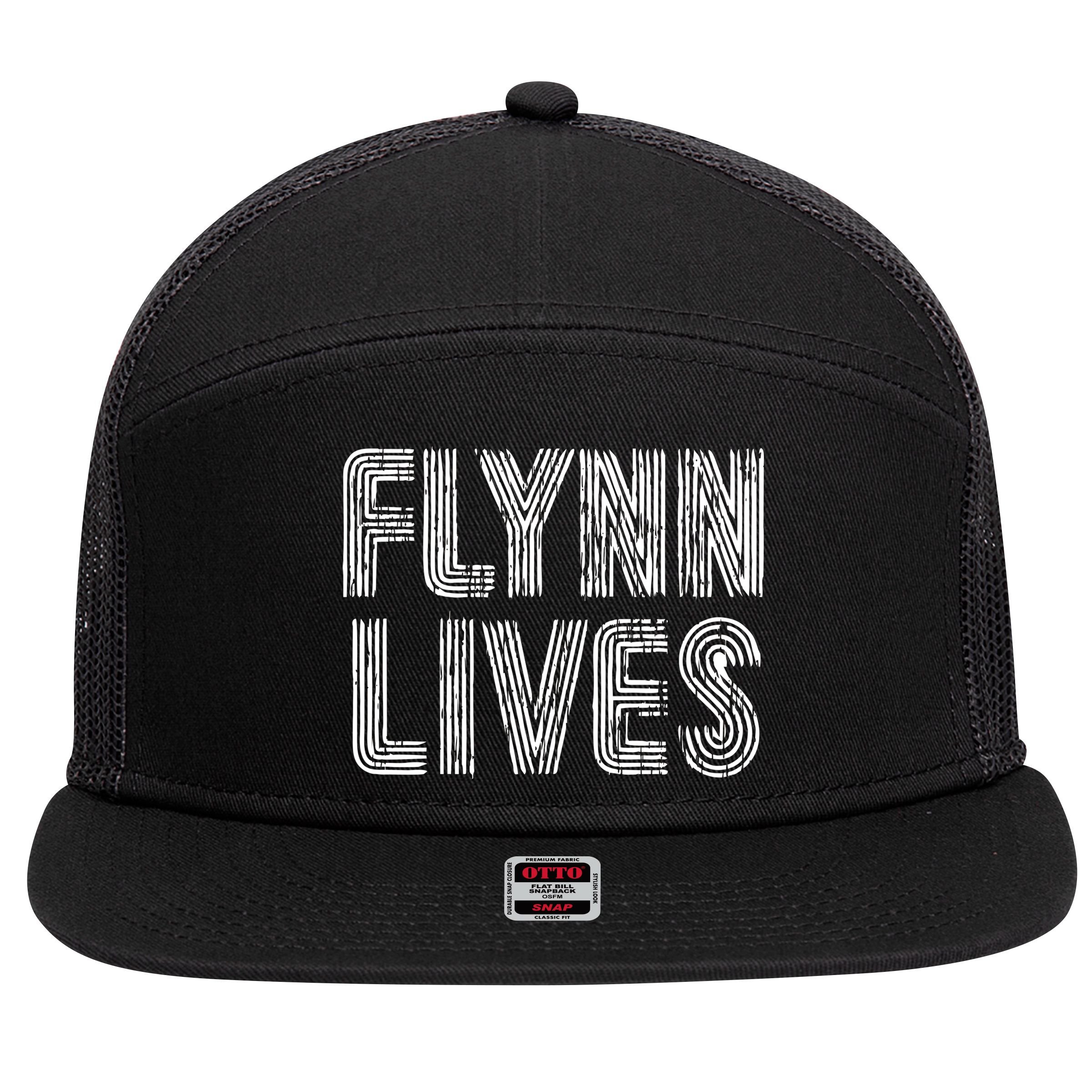 Flynn Lives Retro Logo 7 Panel Mesh Trucker Snapback Hat