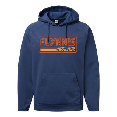 Flynn's Arcade Vintage Retro 80's Logo Performance Fleece Hoodie