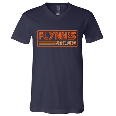 Flynn's Arcade Vintage Retro 80's Logo V-Neck T-Shirt