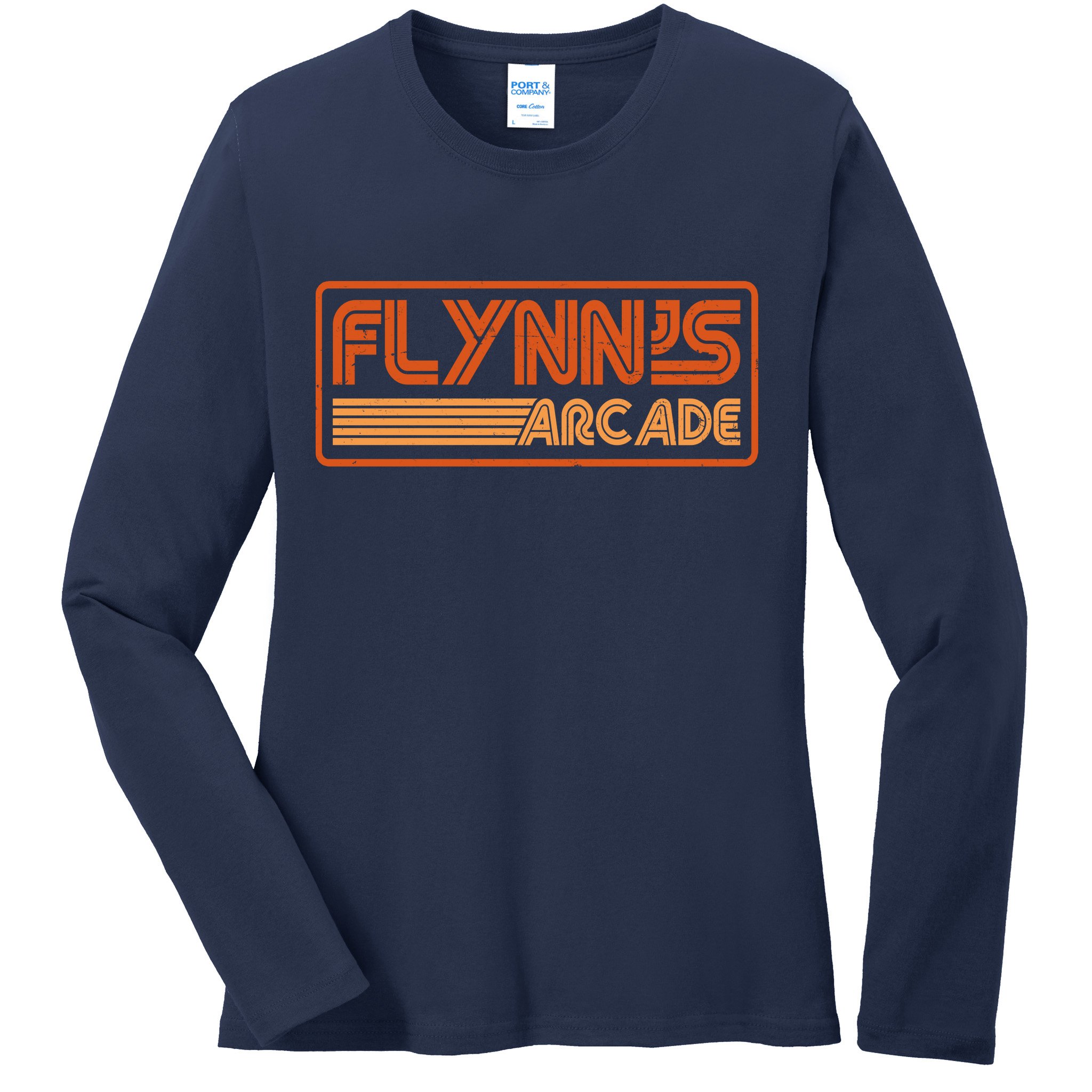 Flynn's Arcade Vintage Retro 80's Logo Ladies Long Sleeve Shirt