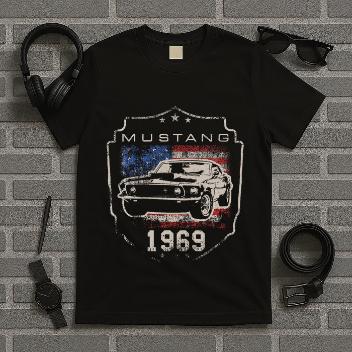 F.O.R.D. M.U.S.T.A.N.G 1969 Flag T-Shirt