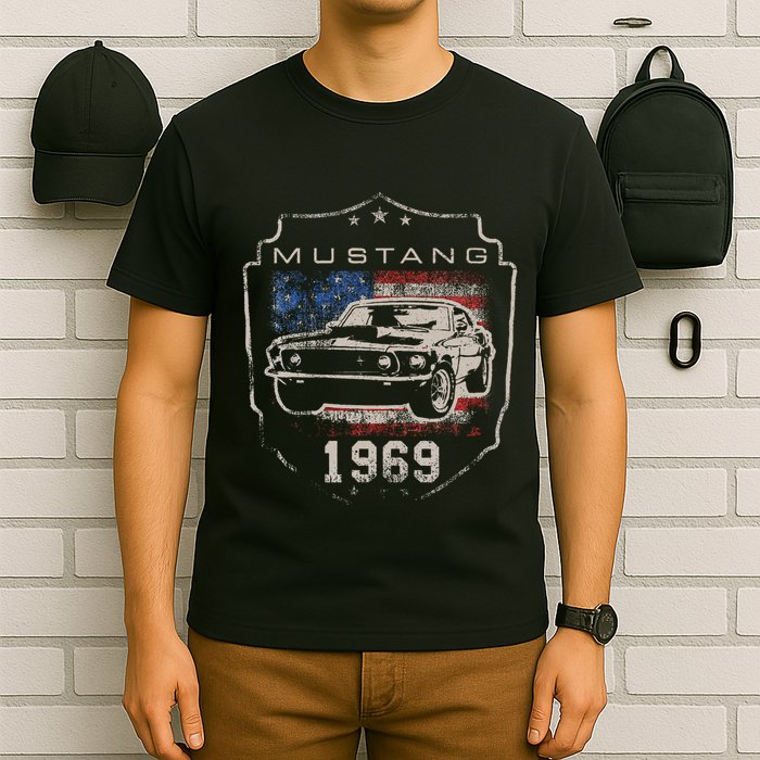 F.O.R.D. M.U.S.T.A.N.G 1969 Flag T-Shirt