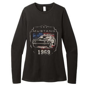 F.O.R.D. M.U.S.T.A.N.G 1969 Flag Womens CVC Long Sleeve Shirt