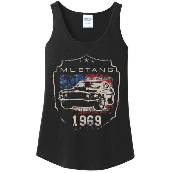 F.O.R.D. M.U.S.T.A.N.G 1969 Flag Ladies Essential Tank