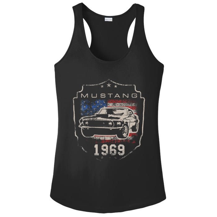 F.O.R.D. M.U.S.T.A.N.G 1969 Flag Ladies PosiCharge Competitor Racerback Tank