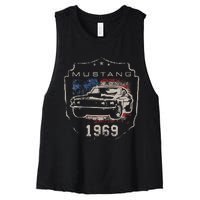 F.O.R.D. M.U.S.T.A.N.G 1969 Flag Women's Racerback Cropped Tank