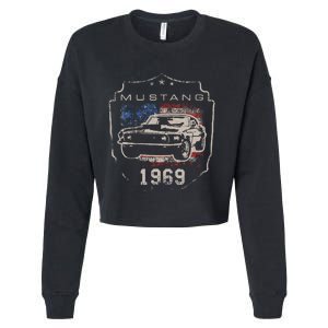 F.O.R.D. M.U.S.T.A.N.G 1969 Flag Cropped Pullover Crew