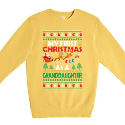 Family My 1st First Christmas As A Granddaughter Ugly Xmas Gift Premium Crewneck Sweatshirt