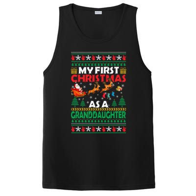 Family My 1st First Christmas As A Granddaughter Ugly Xmas Gift PosiCharge Competitor Tank