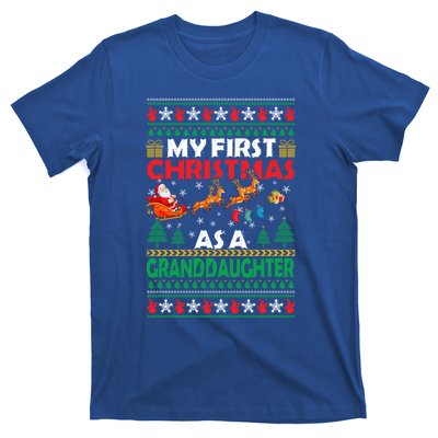 Family My 1st First Christmas As A Granddaughter Ugly Xmas Gift T-Shirt