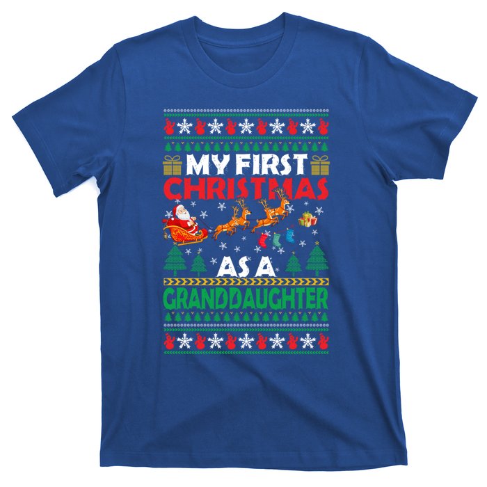 Family My 1st First Christmas As A Granddaughter Ugly Xmas Gift T-Shirt