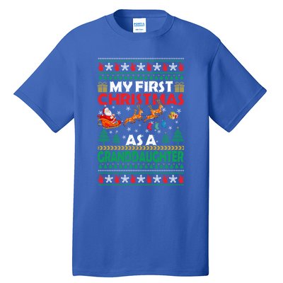 Family My 1st First Christmas As A Granddaughter Ugly Xmas Gift Tall T-Shirt