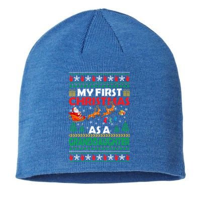 Family My 1st First Christmas As A Granddaughter Ugly Xmas Gift Sustainable Beanie