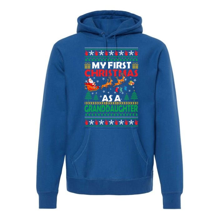 Family My 1st First Christmas As A Granddaughter Ugly Xmas Gift Premium Hoodie