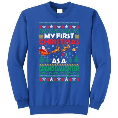 Family My 1st First Christmas As A Granddaughter Ugly Xmas Gift Tall Sweatshirt