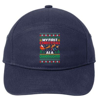 Family My 1st First Christmas As A Granddaughter Ugly Xmas Gift 7-Panel Snapback Hat