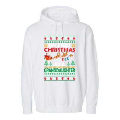 Family My 1st First Christmas As A Granddaughter Ugly Xmas Gift Garment-Dyed Fleece Hoodie