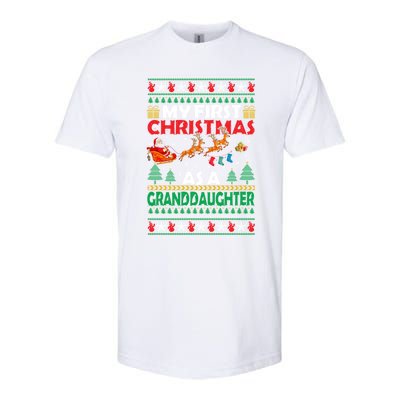 Family My 1st First Christmas As A Granddaughter Ugly Xmas Gift Softstyle CVC T-Shirt