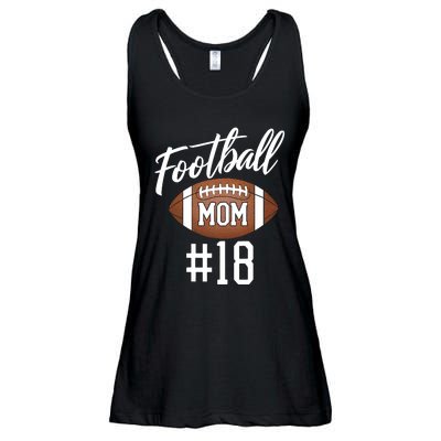 Football Mom #18 Funny Mother Woman Touchdown Girl Son Game Ladies Essential Flowy Tank