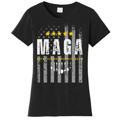 Funny Maga 2024 Maga Maybe Afford Groceries Again Women's T-Shirt