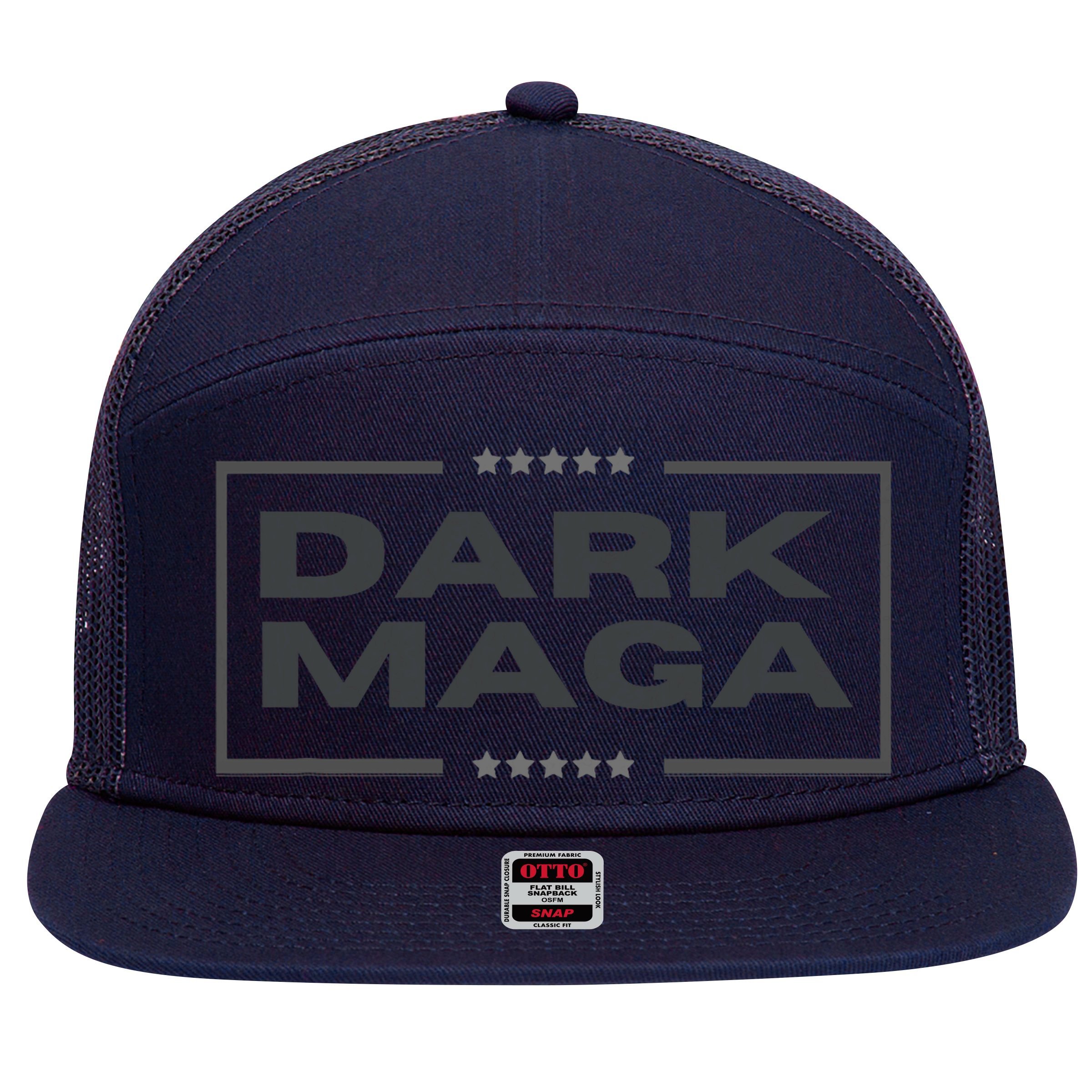 Funny Maga 2024 Dark Maga New! Maga Dark 7 Panel Mesh Trucker Snapback Hat