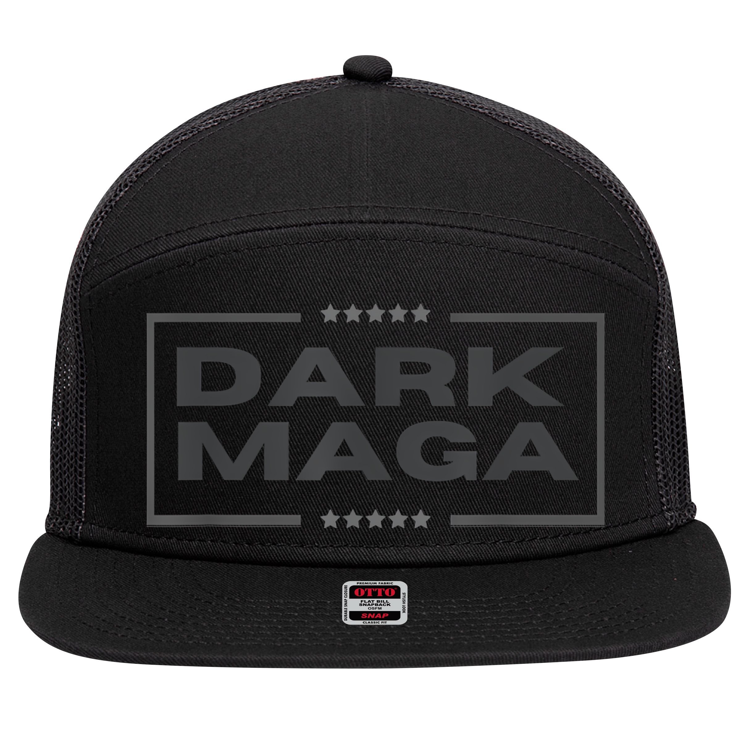 Funny Maga 2024 Dark Maga New! Maga Dark 7 Panel Mesh Trucker Snapback Hat