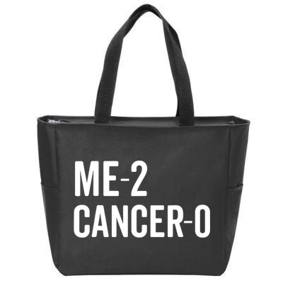 Funny Me 2 Cancer 0 I Beat Cancer Twice Brave Survivor Cute Zip Tote Bag