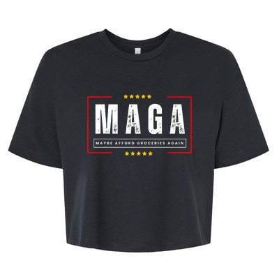 Funny Maga 2024 Maga Maybe Afford Groceries Again Bella+Canvas Jersey Crop Tee