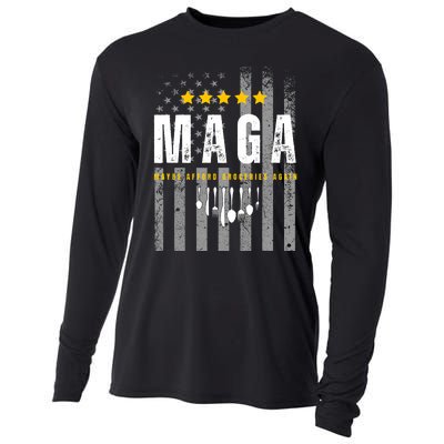 Funny Maga 2024 Maga Maybe Afford Groceries Again Pro Trump Cooling Performance Long Sleeve Crew