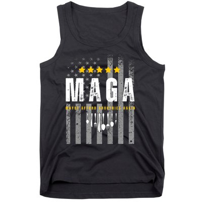 Funny Maga 2024 Maga Maybe Afford Groceries Again Pro Trump Tank Top