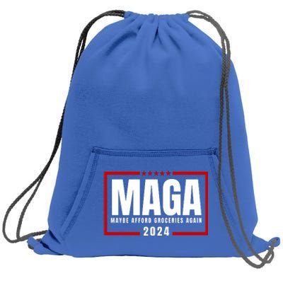 Funny Maga 2024 Maga Maybe Afford Groceries Again Sweatshirt Cinch Pack Bag