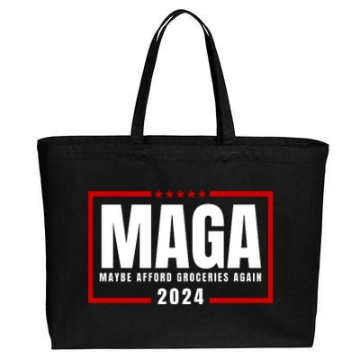 Funny Maga 2024 Maga Maybe Afford Groceries Again Cotton Canvas Jumbo Tote