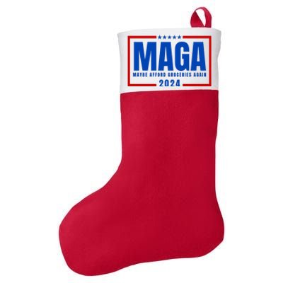 Funny Maga 2024 Maga Maybe Afford Groceries Again Felt Holiday Christmas Stocking