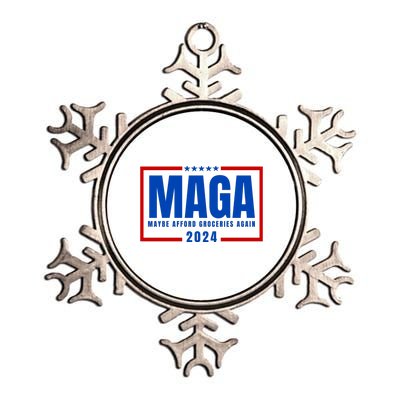 Funny Maga 2024 Maga Maybe Afford Groceries Again Metallic Star Ornament