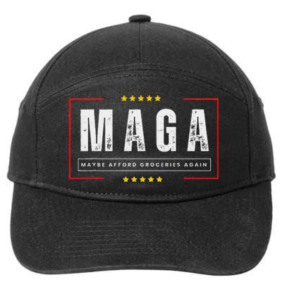 Funny Maga 2024 Maga Maybe Afford Groceries Again 7-Panel Snapback Hat