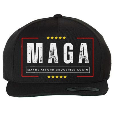 Funny Maga 2024 Maga Maybe Afford Groceries Again Wool Snapback Cap