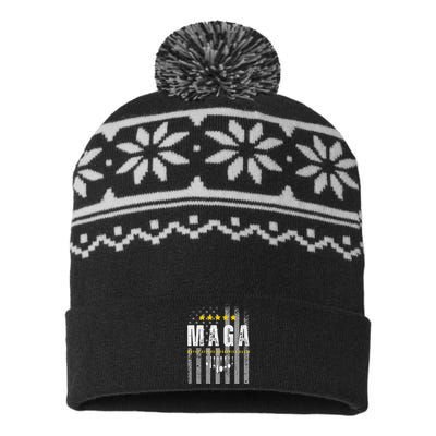 Funny Maga 2024 Maga Maybe Afford Groceries Again USA-Made Snowflake Beanie