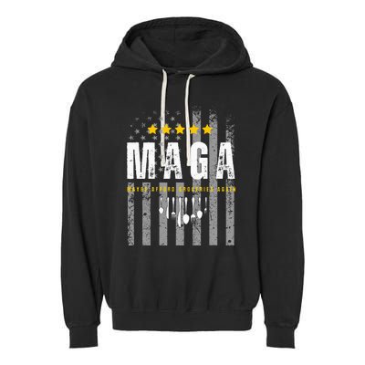 Funny Maga 2024 Maga Maybe Afford Groceries Again Garment-Dyed Fleece Hoodie